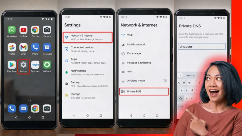 How to Stop Ads in OkCredit App using Private DNS setting