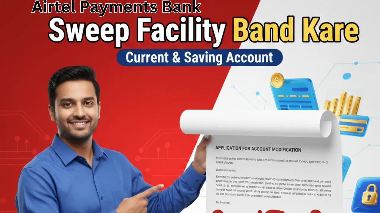 Sweep A/c Facility band karne ka application format for Current and Saving Account