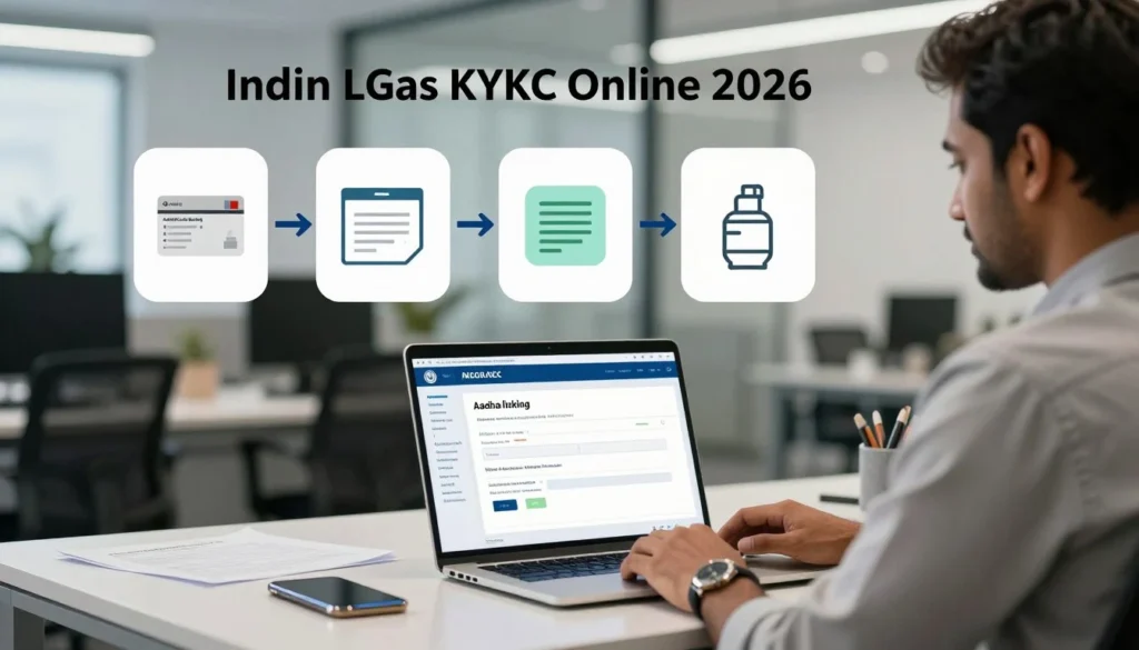 Indian LPG Gas KYC Online Kaise Kare 2026 Aadhaar Linking & Full KYC Update (Step-by-Step)