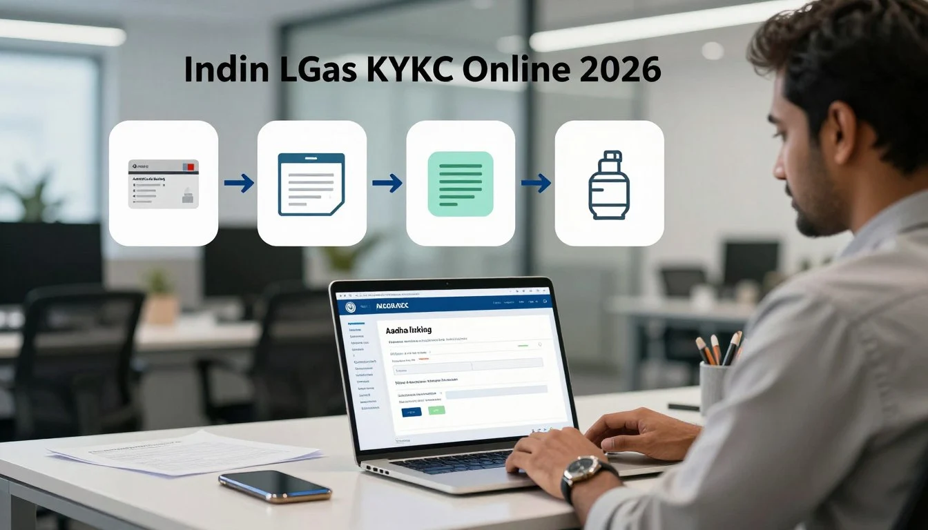 Indian LPG Gas KYC Online Kaise Kare 2026 Aadhaar Linking & Full KYC Update (Step-by-Step)