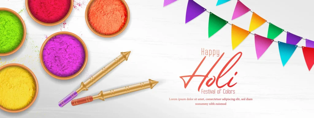 Minimalist Happy Holi Greeting Banner