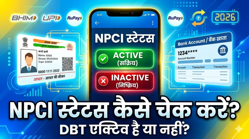 NPCI status kaise check kare 2026 Aadhaar seeding status and DBT active check guide