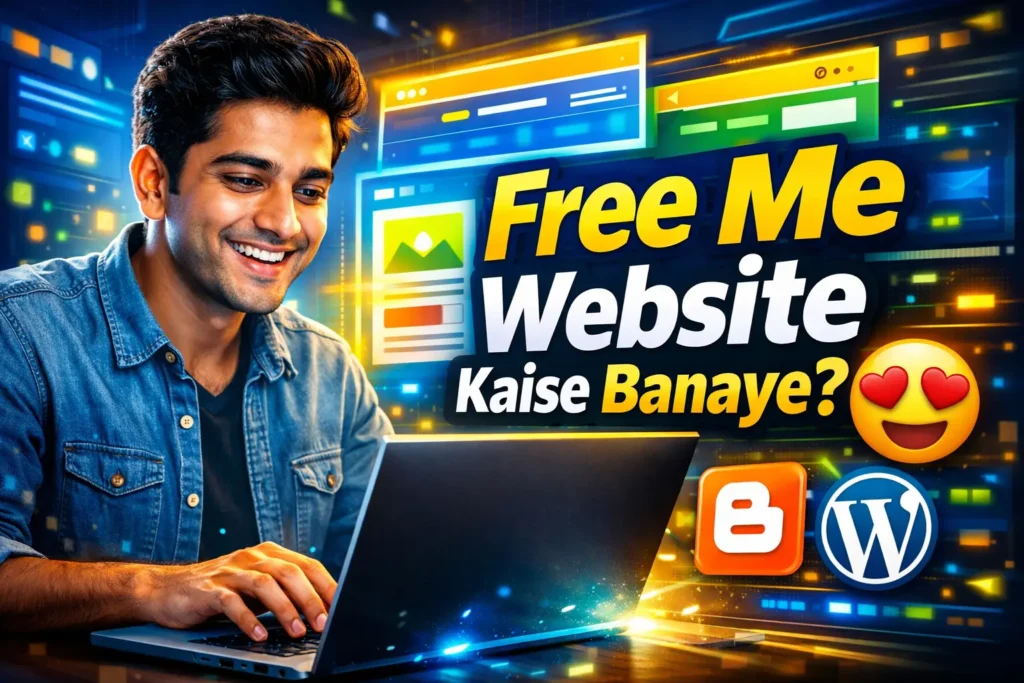 free me website kaise banaye step by step