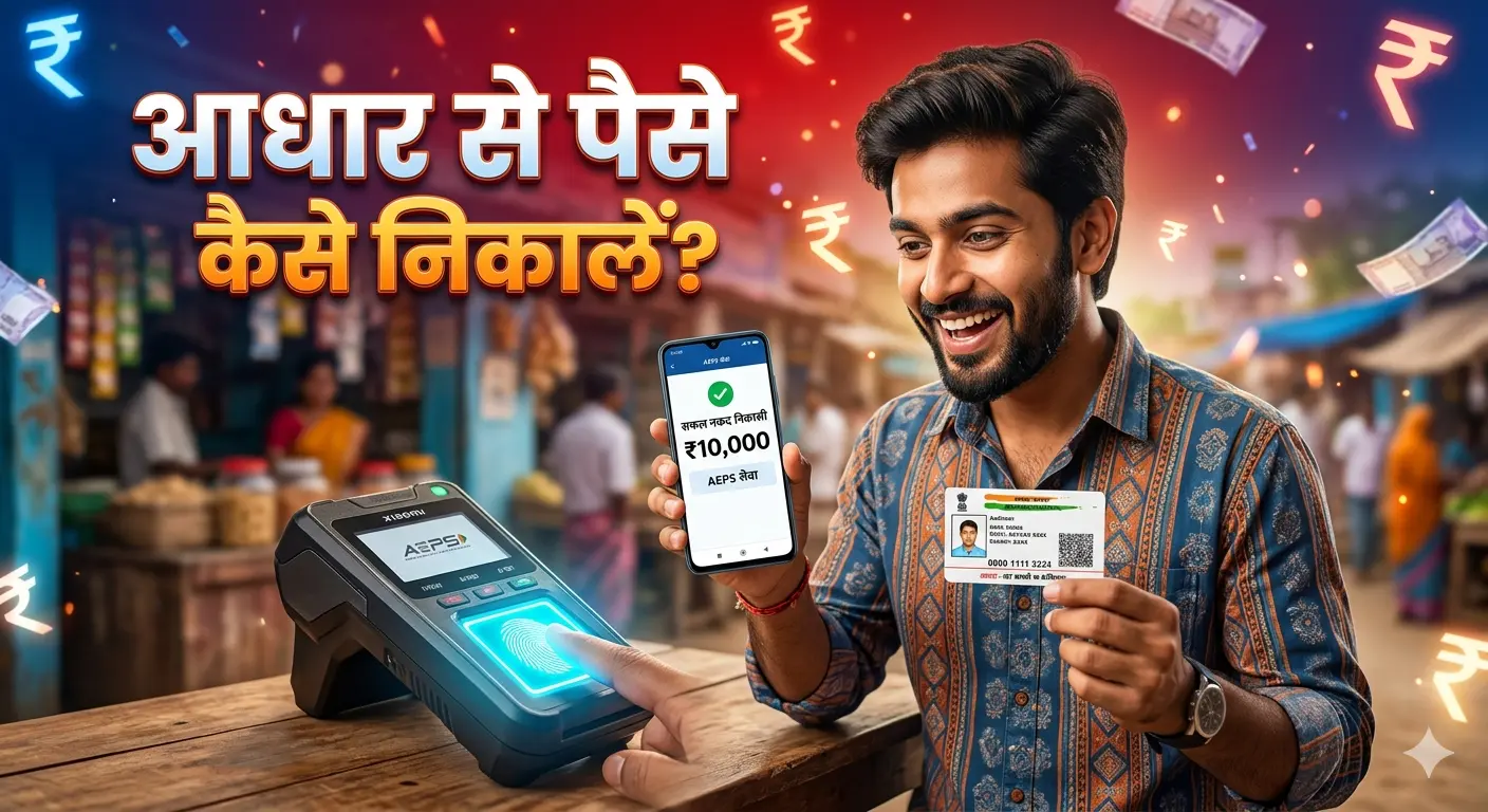 aadhar card se paise kaise nikale AEPS mobile online guide