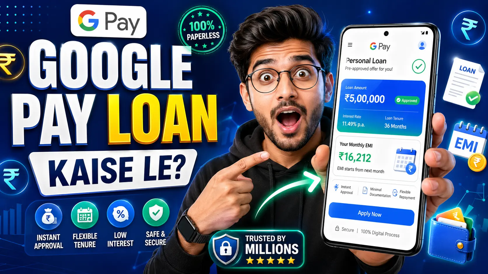 Google Pay se personal loan kaise le complete guide with loan offer, EMI details and apply process in Hindi