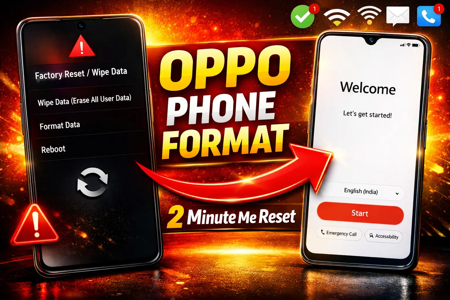 1️⃣ Oppo Mobile Format Kaise Kare (2026) – 2 Minute Me Phone Reset Karne Ka Asaan Tarika