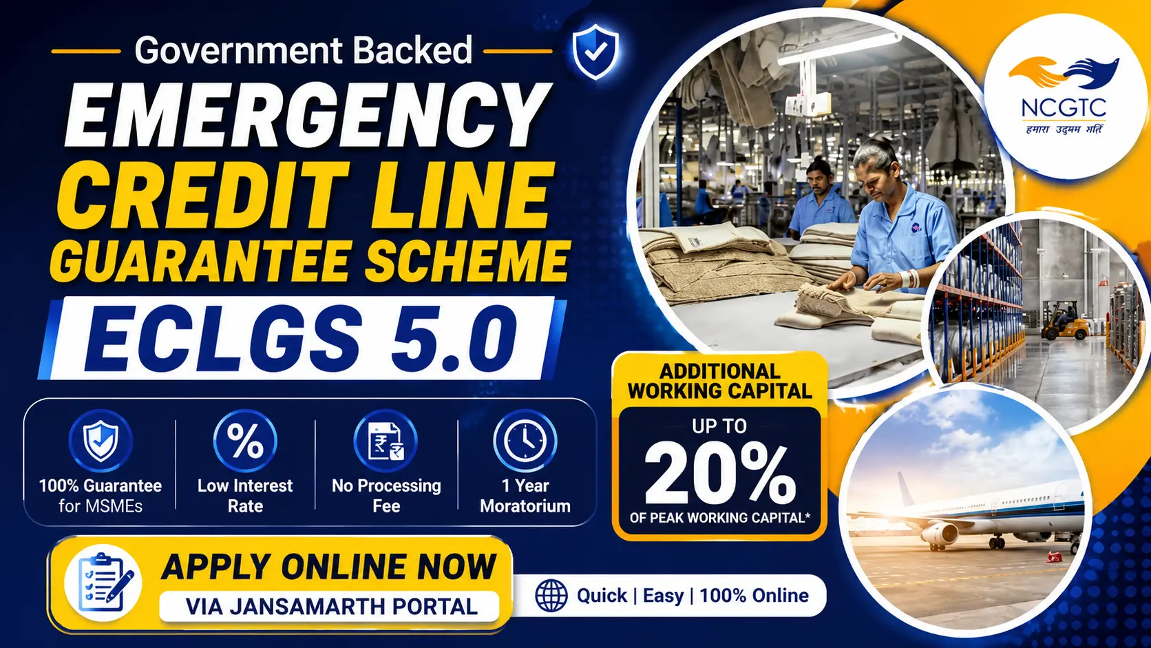Emergency Credit Line Guarantee Scheme (ECLGS) 5.0 Apply Online via JanSamarth Portal for MSME Business Loan 2026